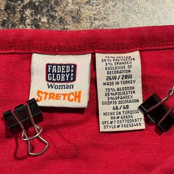 Vintage Tank Top Y2K Cottage Coquette Built In Bra Lace Up Stretch Red 46/48 - Picture 2 of 5